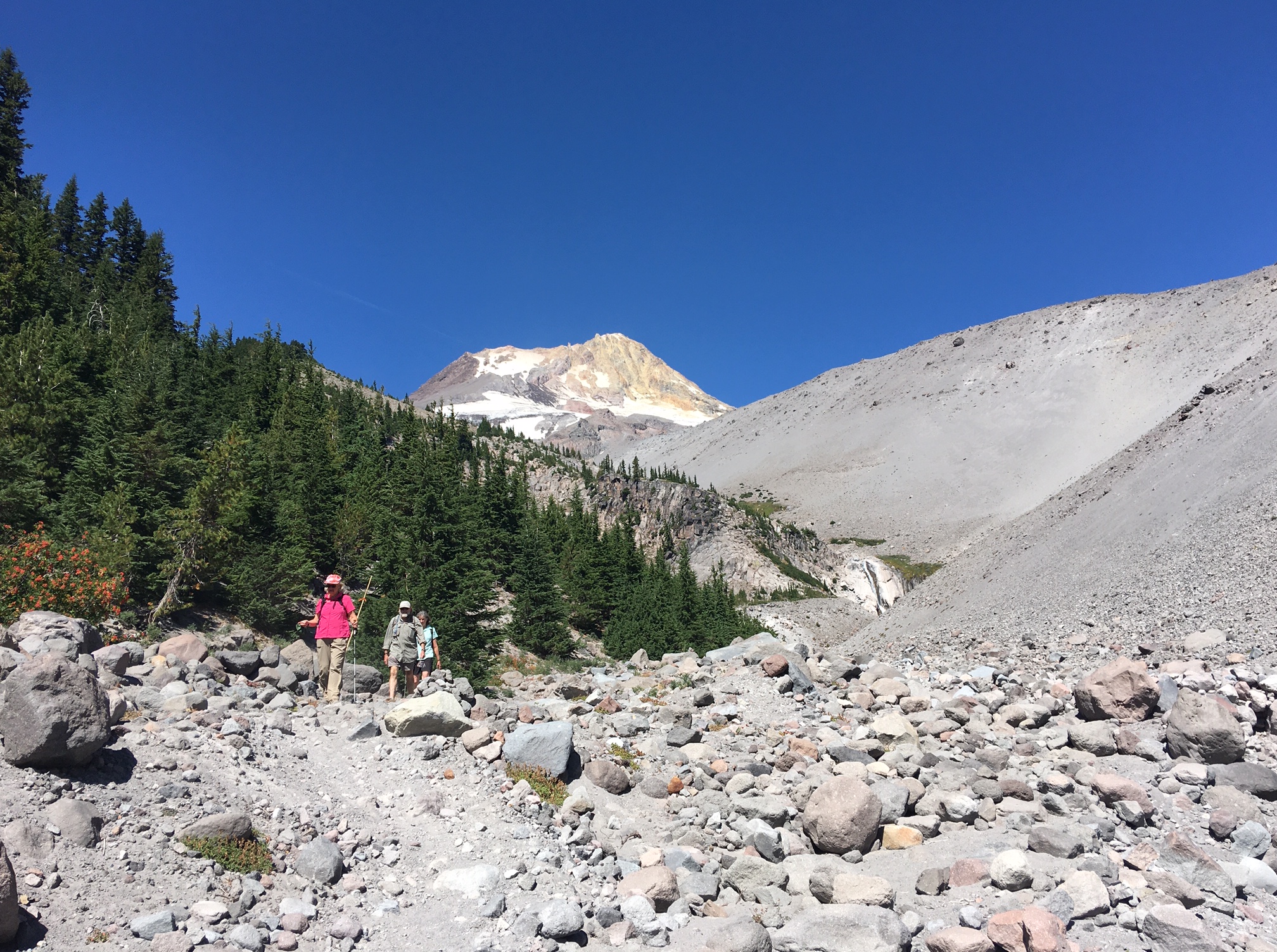 2. Debbie, Julie and Dave Walking down Clark Creek, the bottom of Heather Canyon